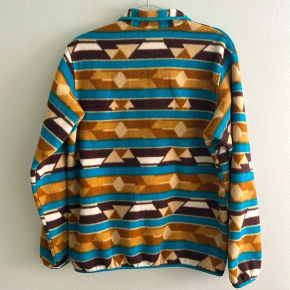 Rare Patagonia Synchilla Guatemalan Tango Brown Bear Pullover Snap-T Fleece - Picture 10 of 10